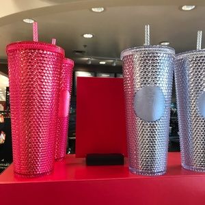 Starbucks ‘19 Neón Pink Silver studded Cup